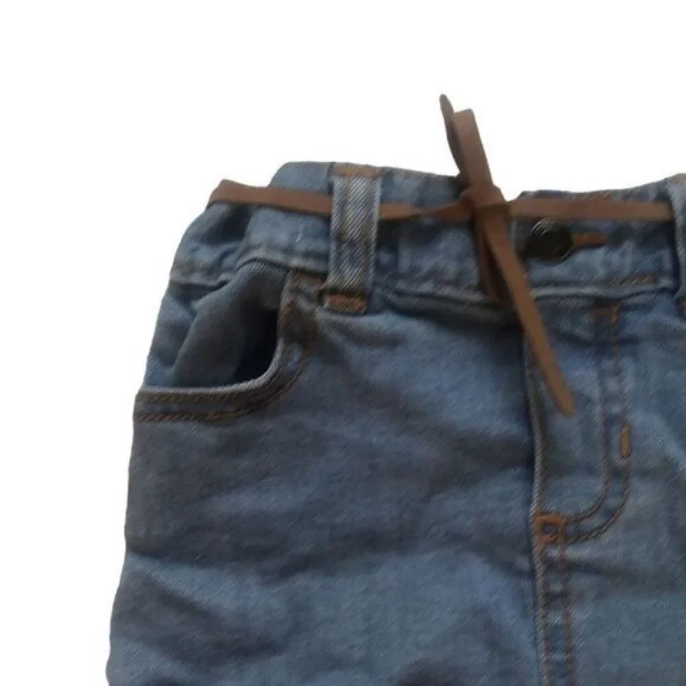 Girls Denim‎ Skirt Mini Skirt with Belt, Jean Skirt, Casual, Cute